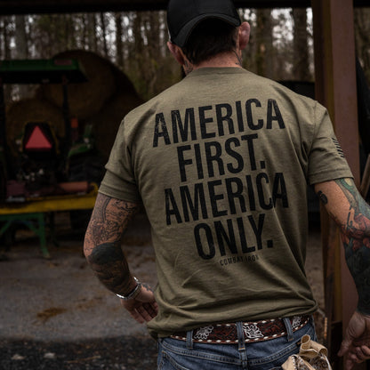 America First. American Only. Men's T-Shirt