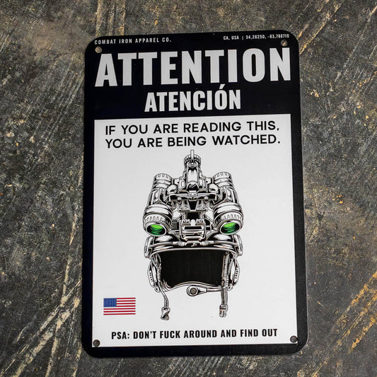 Attention You Are Being Watched Wall Mounted Metal Sign