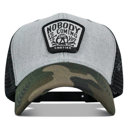 Nobody Is Coming To Save You Skull Patch Original Ripstop Snapback Hat