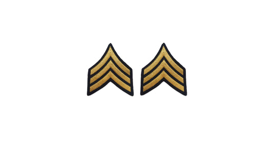 US Army E5 Sergeant Gold on Blue Sew-on - Large/Male