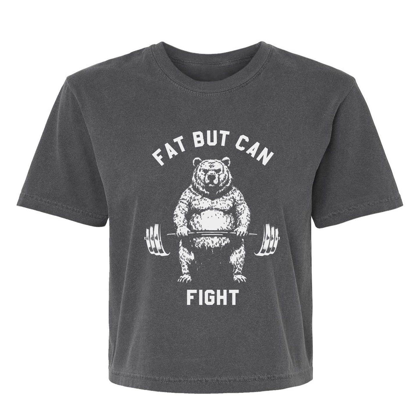 Fat But Can Fight Women's Heavyweight Crop Tee