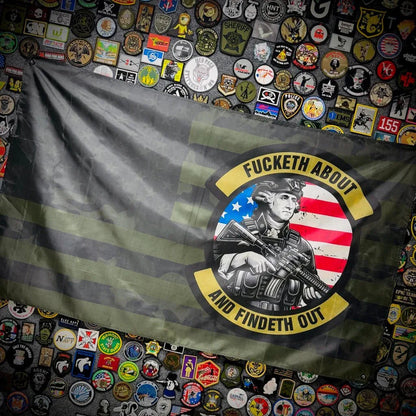 Fucketh About And Findeth Out / US Flag - 3'x5' - TGJ Wall Banner