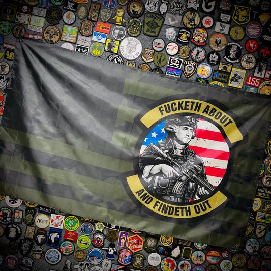 Fucketh About And Findeth Out / US Flag - 3'x5' - TGJ Wall Banner