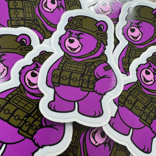 Operation Over It Bear - IDFC BEARS - 3.75" Sticker - Purple
