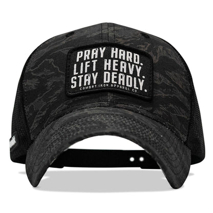 Pray Hard. Lift Heavy. Stay Deadly. Patch Original Ripstop Snapback Hat