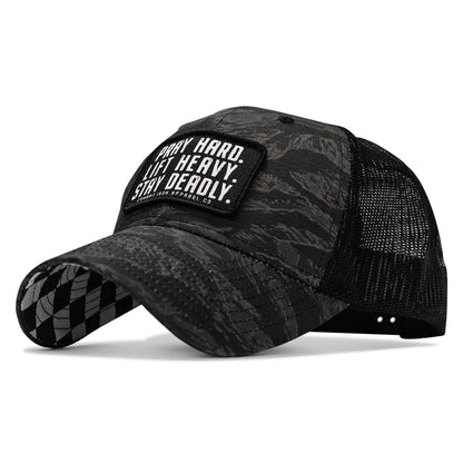 Pray Hard. Lift Heavy. Stay Deadly. Patch Original Ripstop Snapback Hat