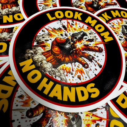 Look Mom - No Hands - 3.75" Sticker