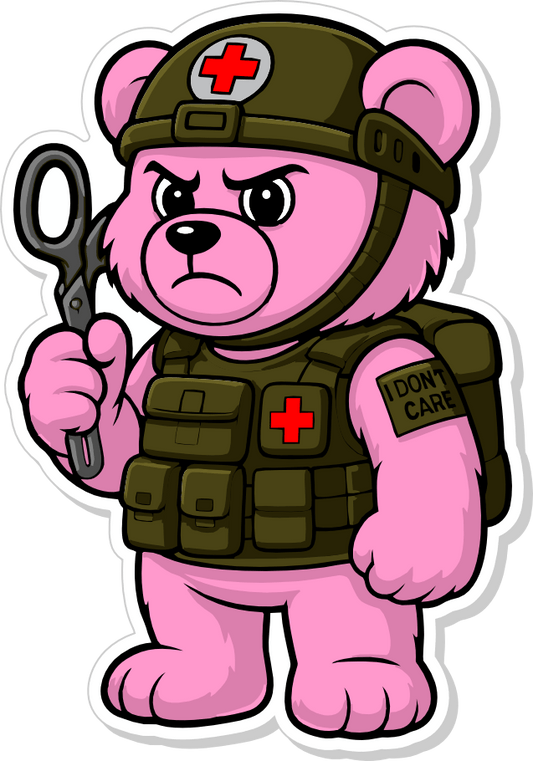 Dead Inside Bear - IDFC BEARS  - 3.75" Sticker - Pink