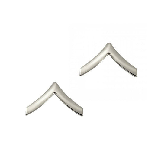 Police Private Sta-Brite Nickel Rank Pin 3/4" Pair