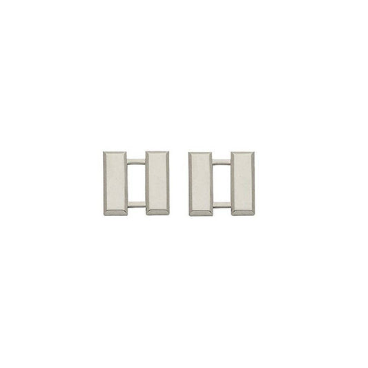 Police Captain Sta-Brite Nickel Rank Pin Small 3/4" Pair