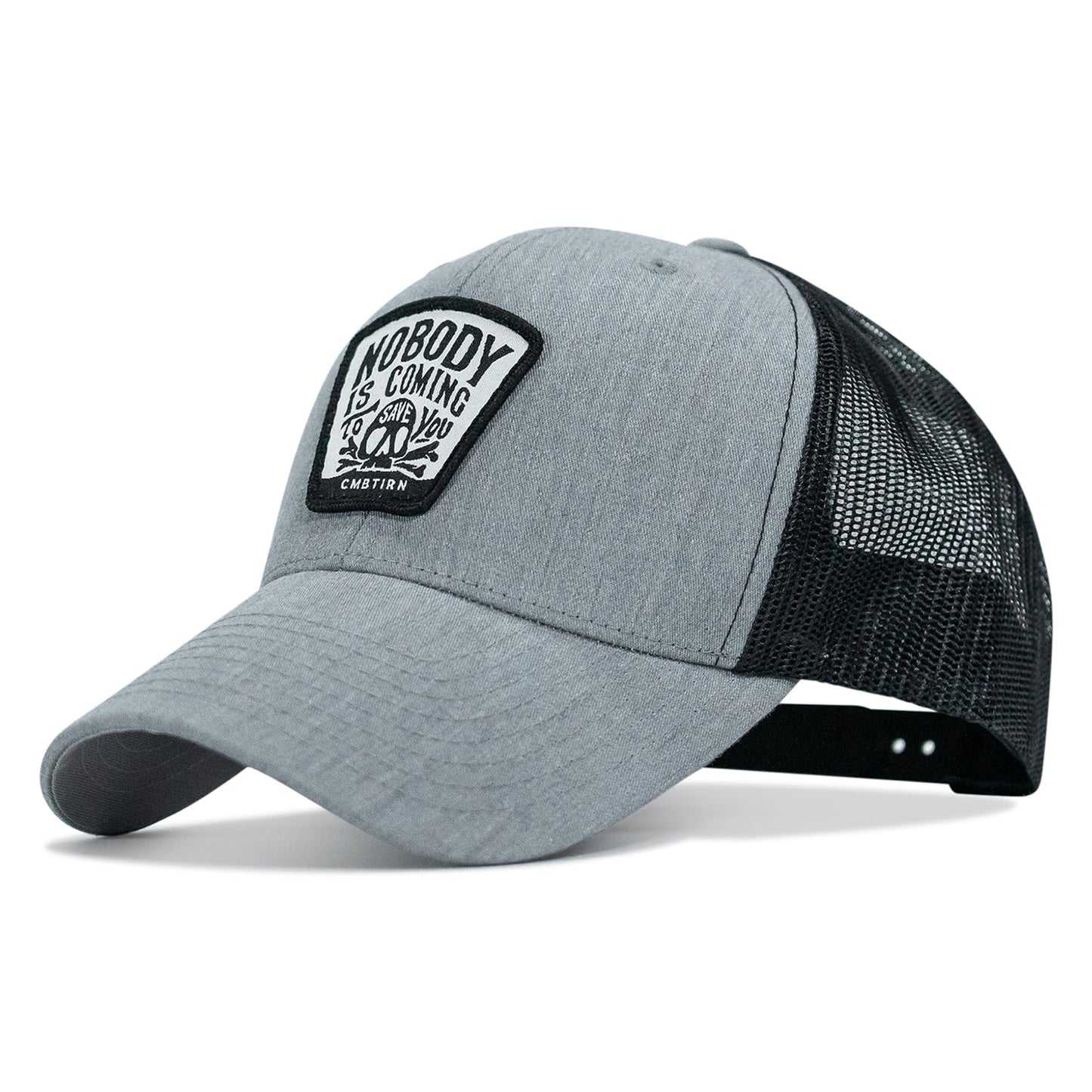 Nobody Is Coming To Save You Skull Patch Snapback Hat