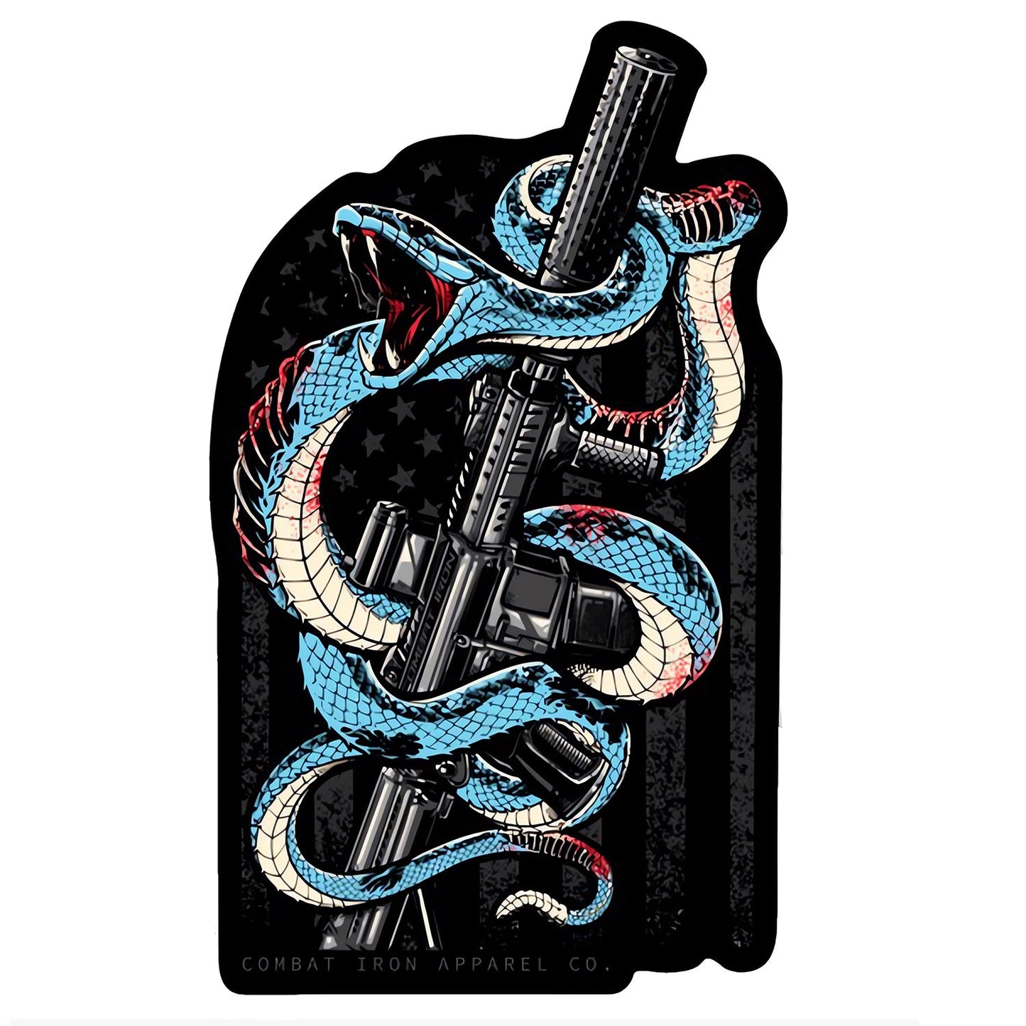 Snake US Flag SBR Decal Sticker
