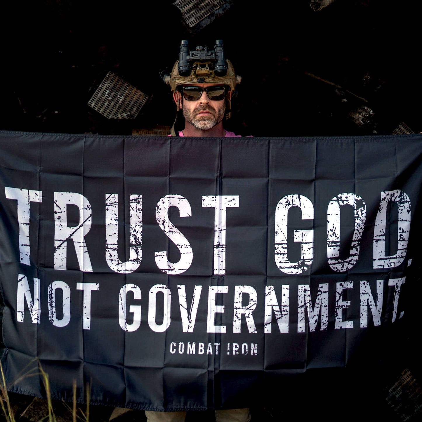 Trust God. Not Government. Distressed 3' X 5' Wall Flag
