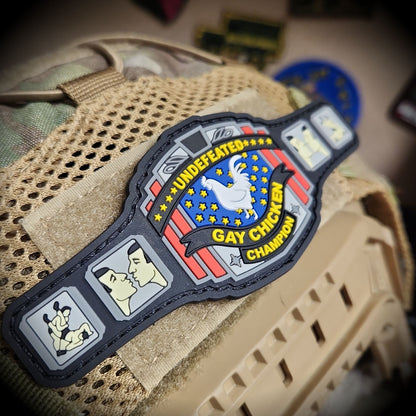 Undefeated Gay Chicken Champion - 5 inch PVC Patch