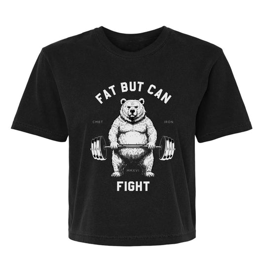 Fat But Can Fight Women's Heavyweight Crop Tee