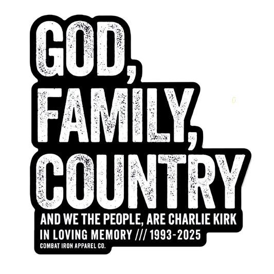 God, Family, Country | Charlie Kirk Support Decal