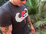 Load image into Gallery viewer, Man wearing the the Gray OG WETSU Airborne Logo shirt
