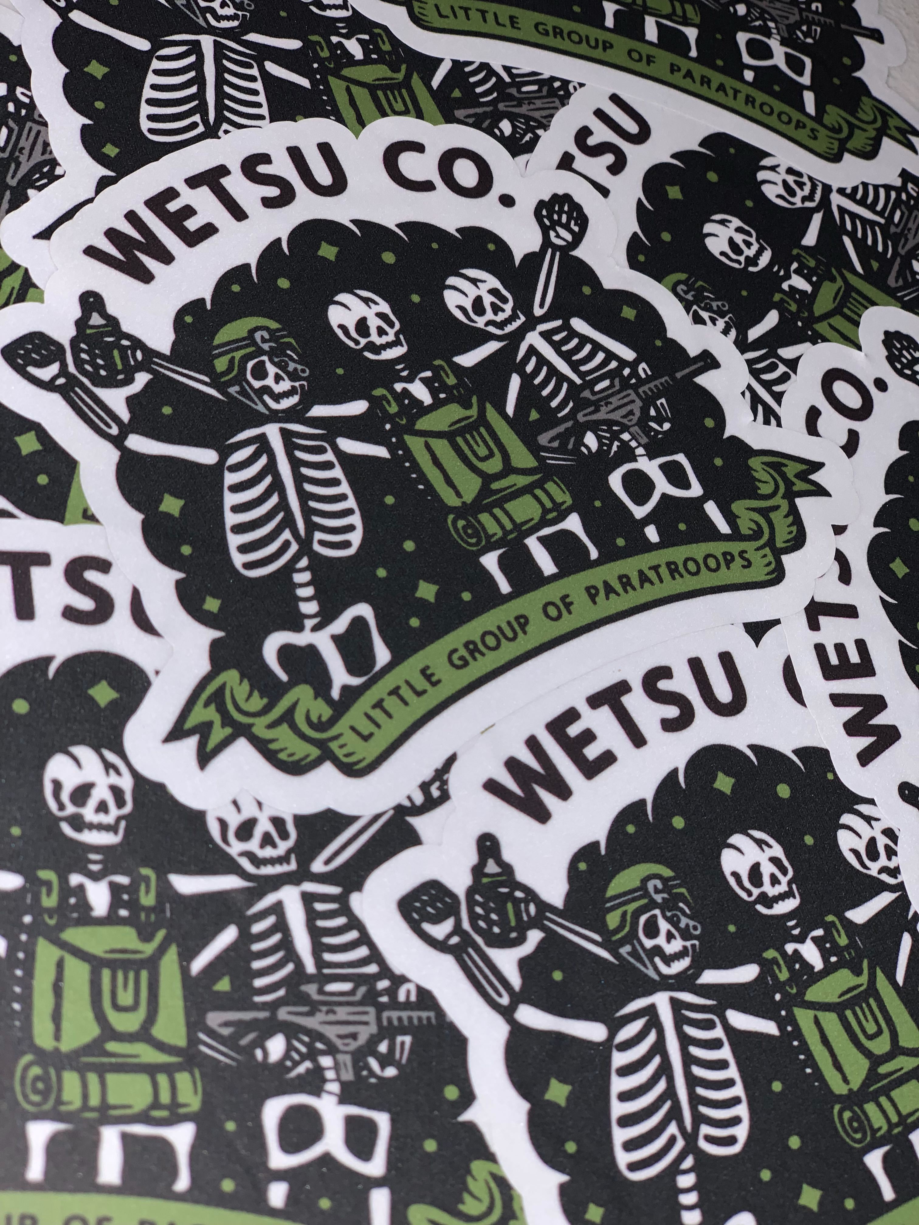 WETSU Airborne LGOP Sticker 3 Skeletons hugging