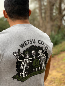 Man wearing the WETSU Airborne LGOP Grey Shirt